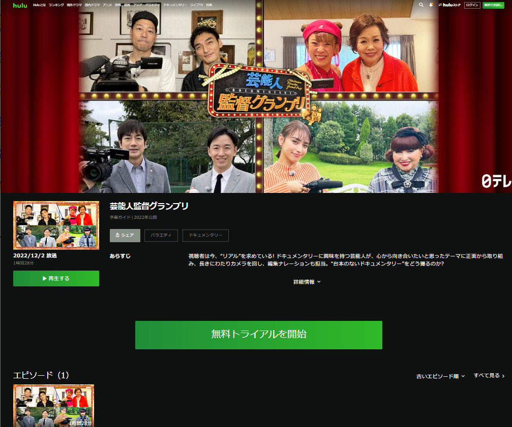 芸能人監督グランプリ【見逃し配信無料動画】フル視聴方法や再放送は?