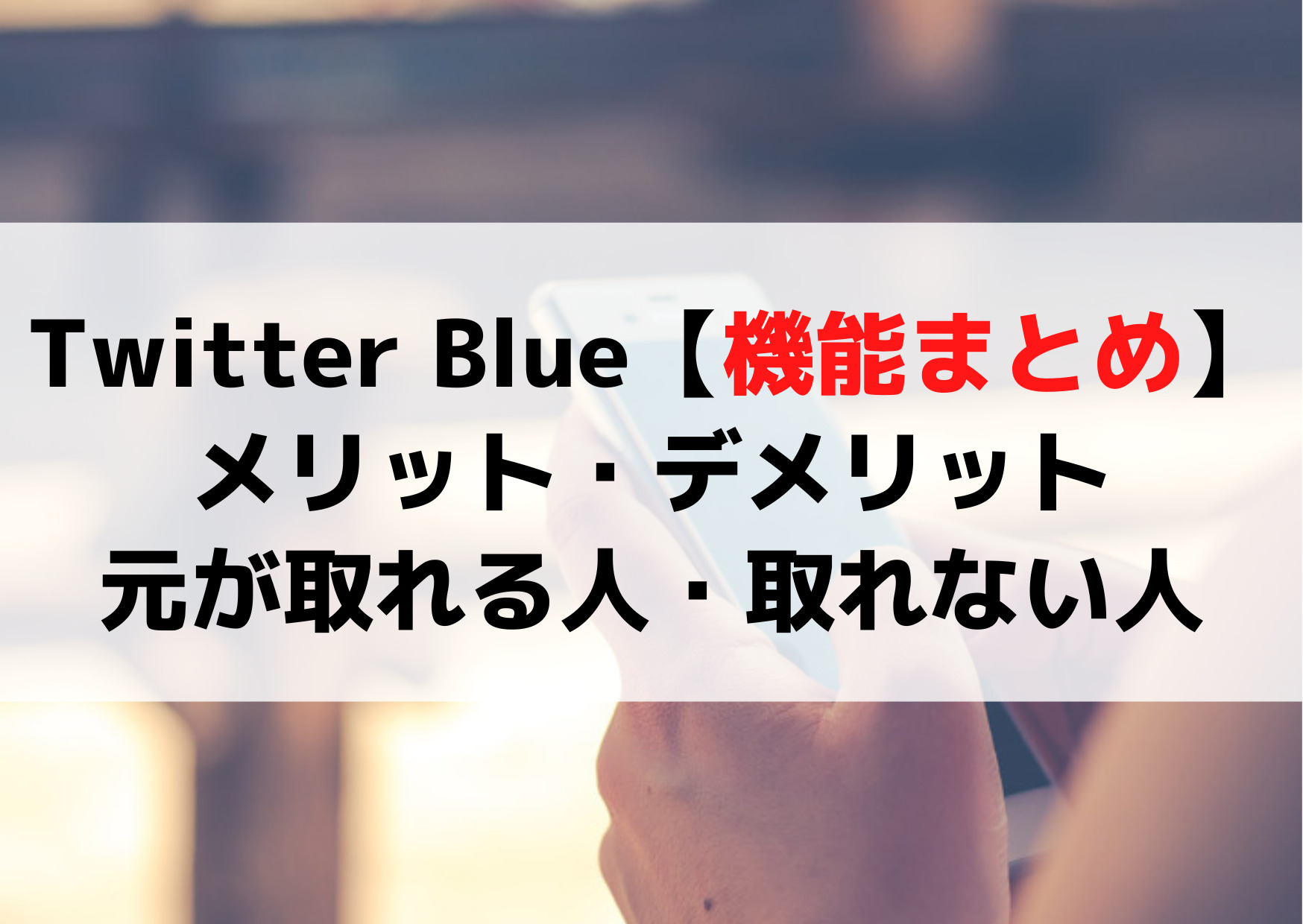 Twitter Blueとは【機能まとめ】メリット・デメリット《画像付き解説》