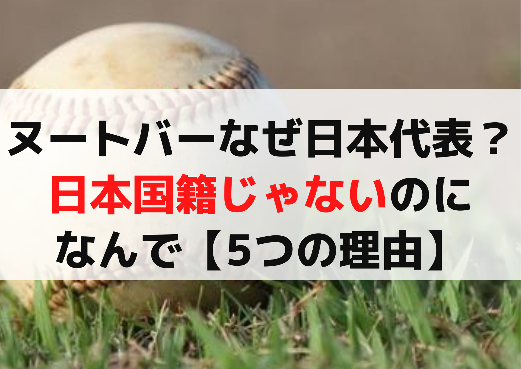 ヌートバーなぜ日本代表WBCに？日本国籍じゃないのになんで【5つの理由】