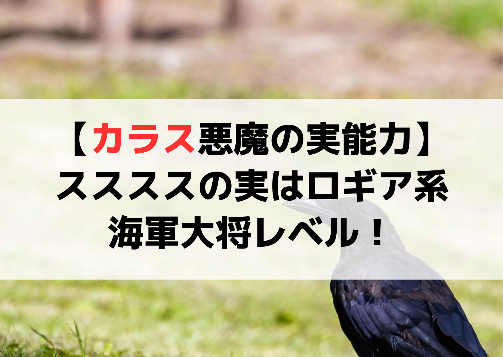ワンピース【カラス悪魔の実能力】ススススの実はロギア系で強さは海軍大将レベル！