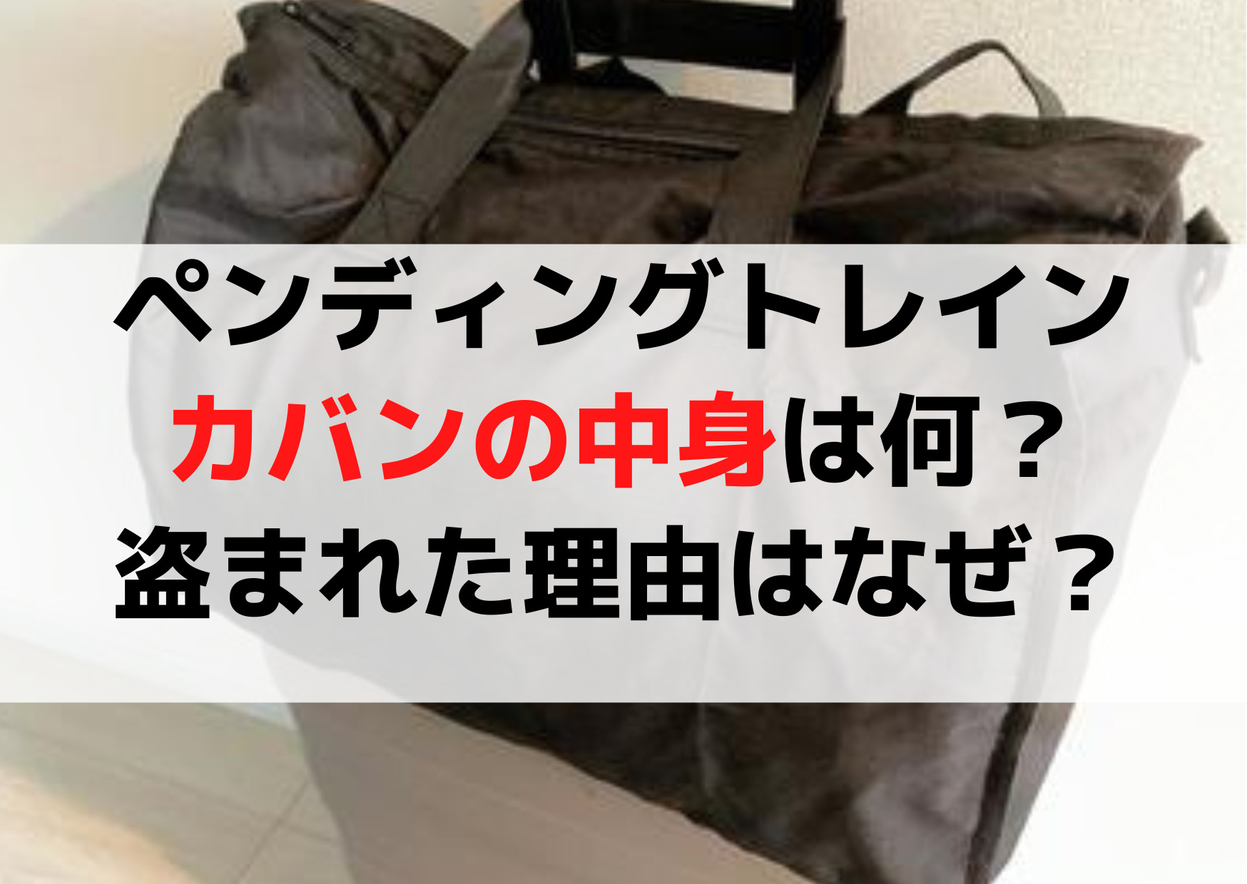 ペンディングトレインカバンの中身は何が入ってる？盗まれた理由はなぜ？