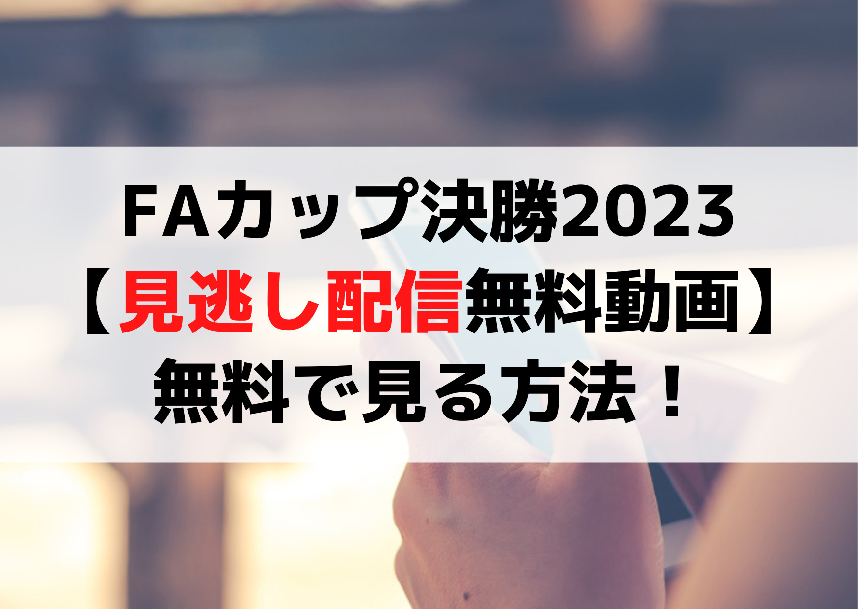 FAカップ決勝2023【見逃し配信無料動画】無料で見る方法！シティvsユナイテッド