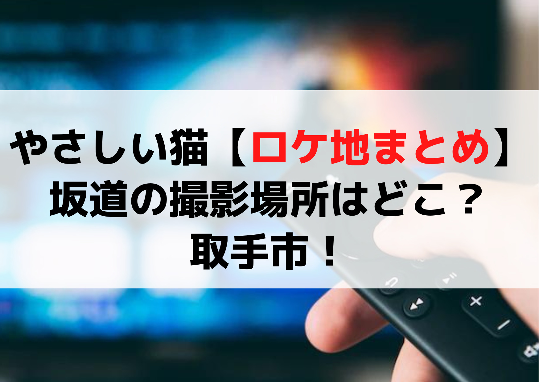 やさしい猫【ロケ地まとめ】坂道の撮影場所はどこ？取手市！
