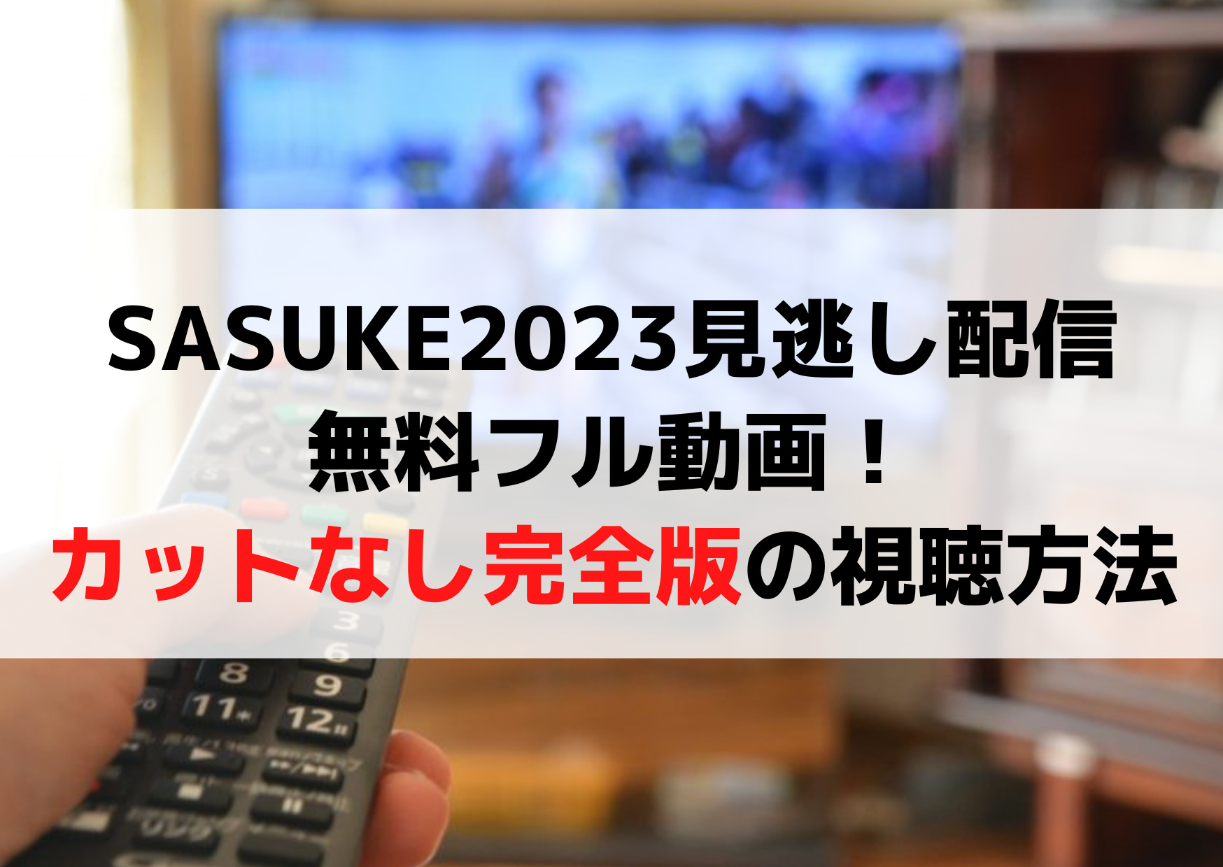 サスケ2023見逃し配信無料フル動画！再放送いつで予選はどこで見れる？